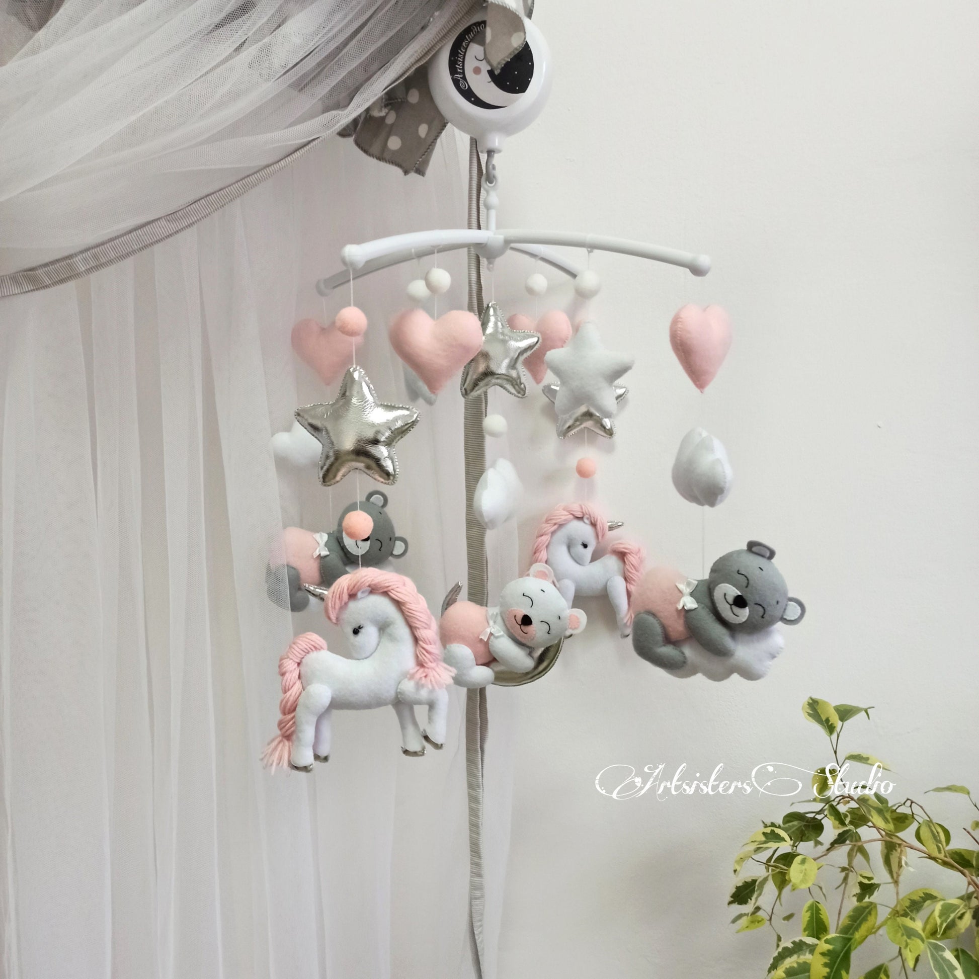 Unicorn baby girl mobile, Baby shower gift, Nursery decor