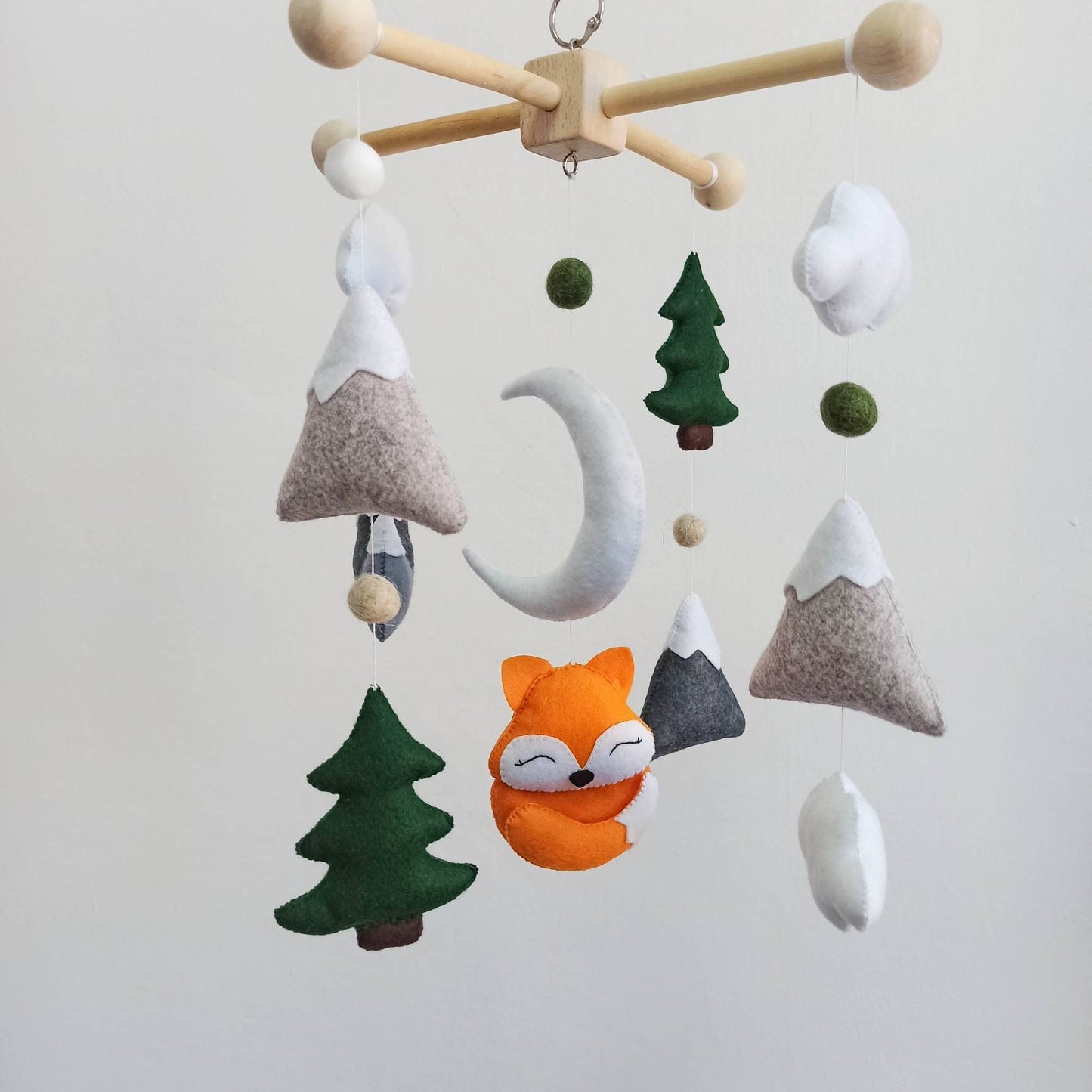 Woodland baby mobile, Fox mobile nursery, Baby shower gift, Baby nursery mobile, Forest animals mobile