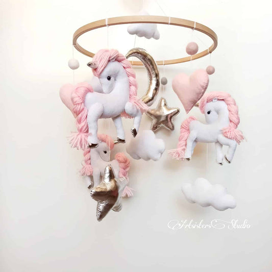 Unicorn baby mobile, Girl baby mobile, Unicorn nursery decor, Baby shower gift, Unicorn nursery mobile