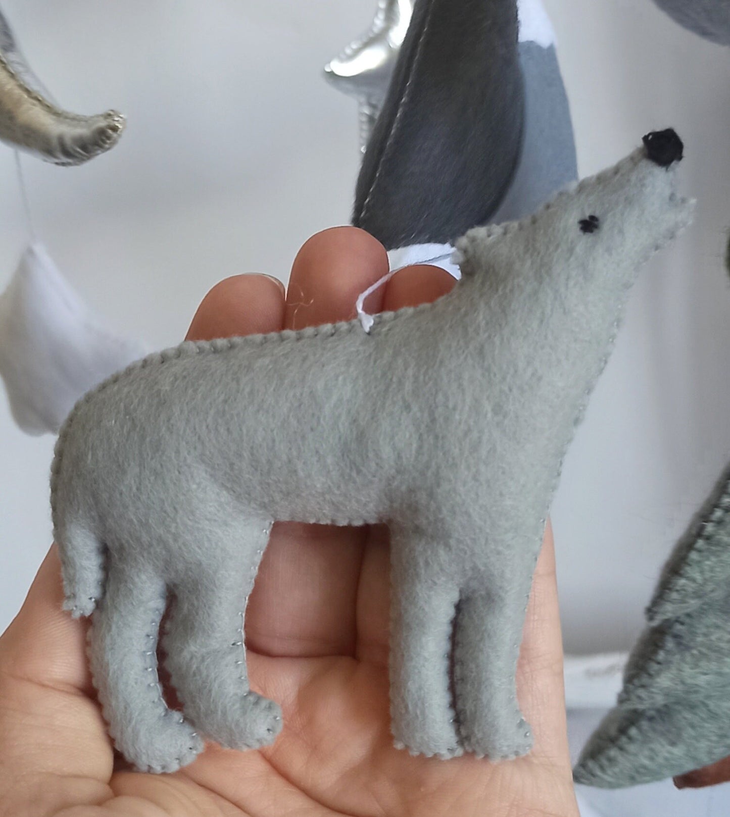 Wolf baby mobile, Wolf nursery mobile, Forest animals mobile,  Woodland mobile crib, Mountain wolf mobile