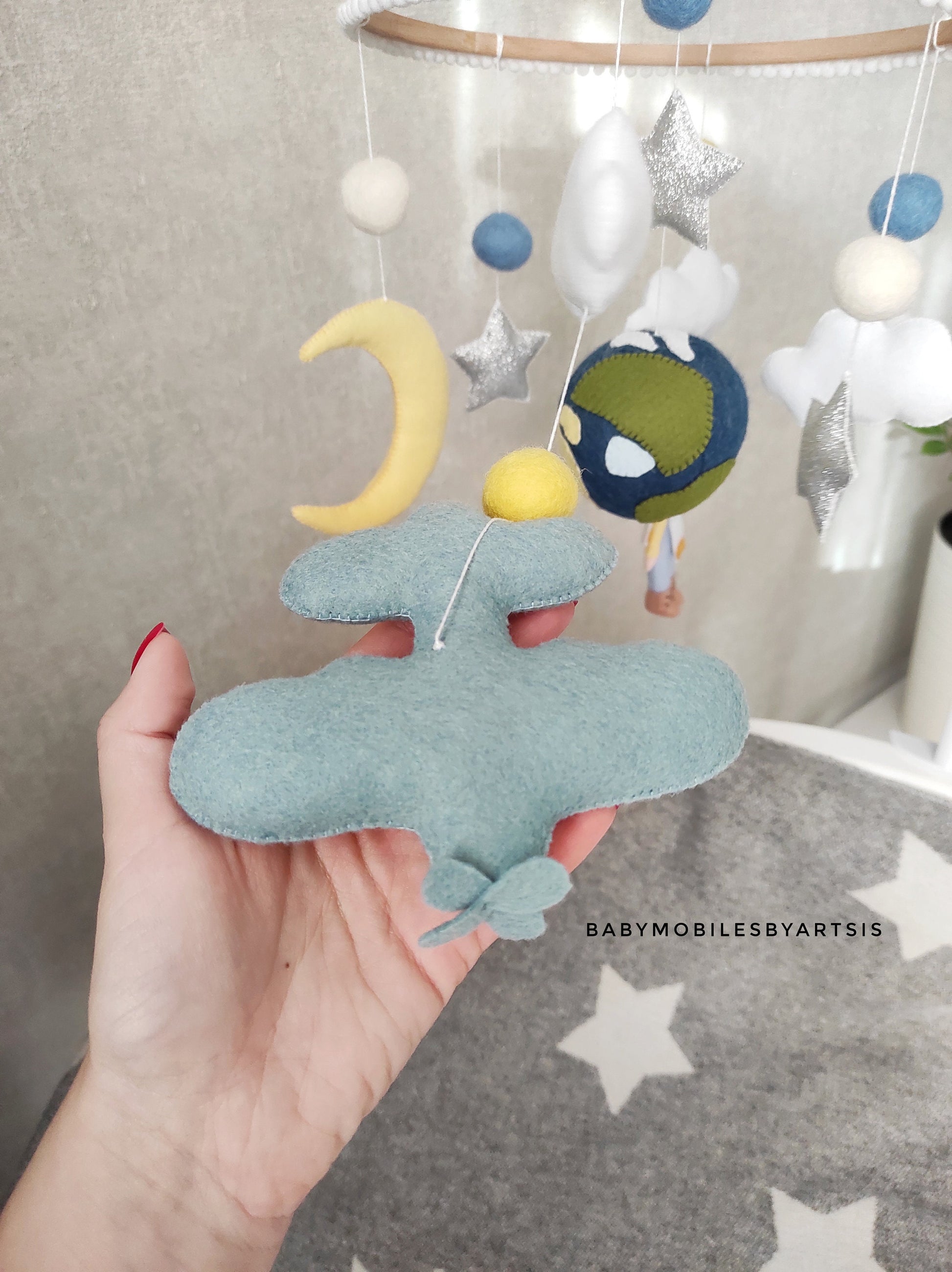 Baby mobile boy for crib will be a great baby shower gift, prenancy gift, new baby gift and great addition to your nursery decor.