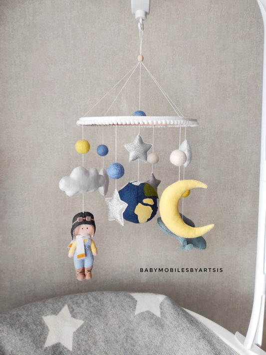 Baby mobile boy for crib will be a great baby shower gift, prenancy gift, new baby gift and great addition to your nursery decor.