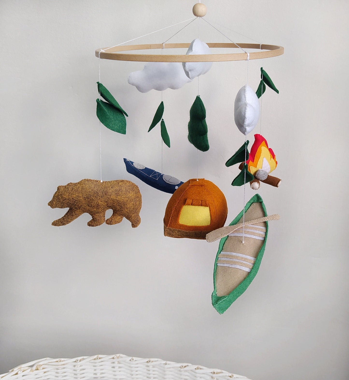 National park baby mobile can be a great addition to your camping nursery decor. Baby mobile for crib with canoe, kayak, bear, tent and fire will be a great addition to your advantage/campfire theme nursery.