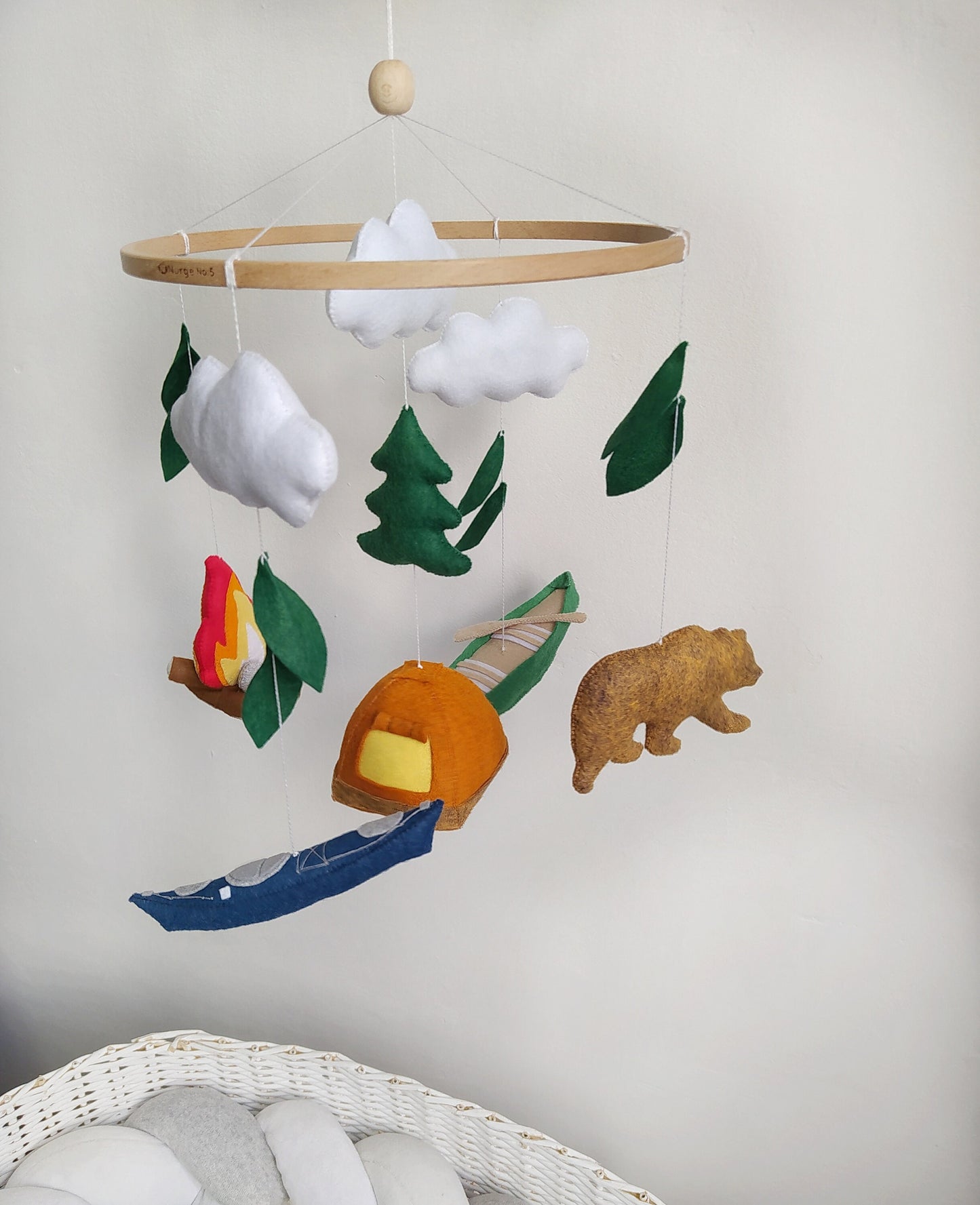 National park baby mobile  can be a great addition to your camping nursery decor. Baby mobile for crib with canoe, kayak, bear, tent and fire will be a great addition to your advantage/campfire theme nursery.