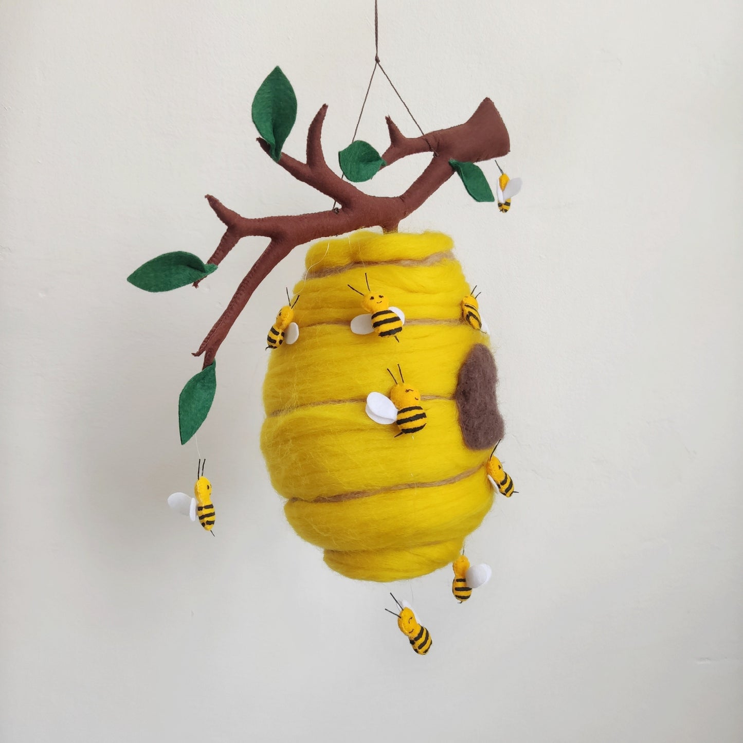 Woodland baby mobile, Hive and bee baby mobile, Modern bee mobile, Bee nursery decor