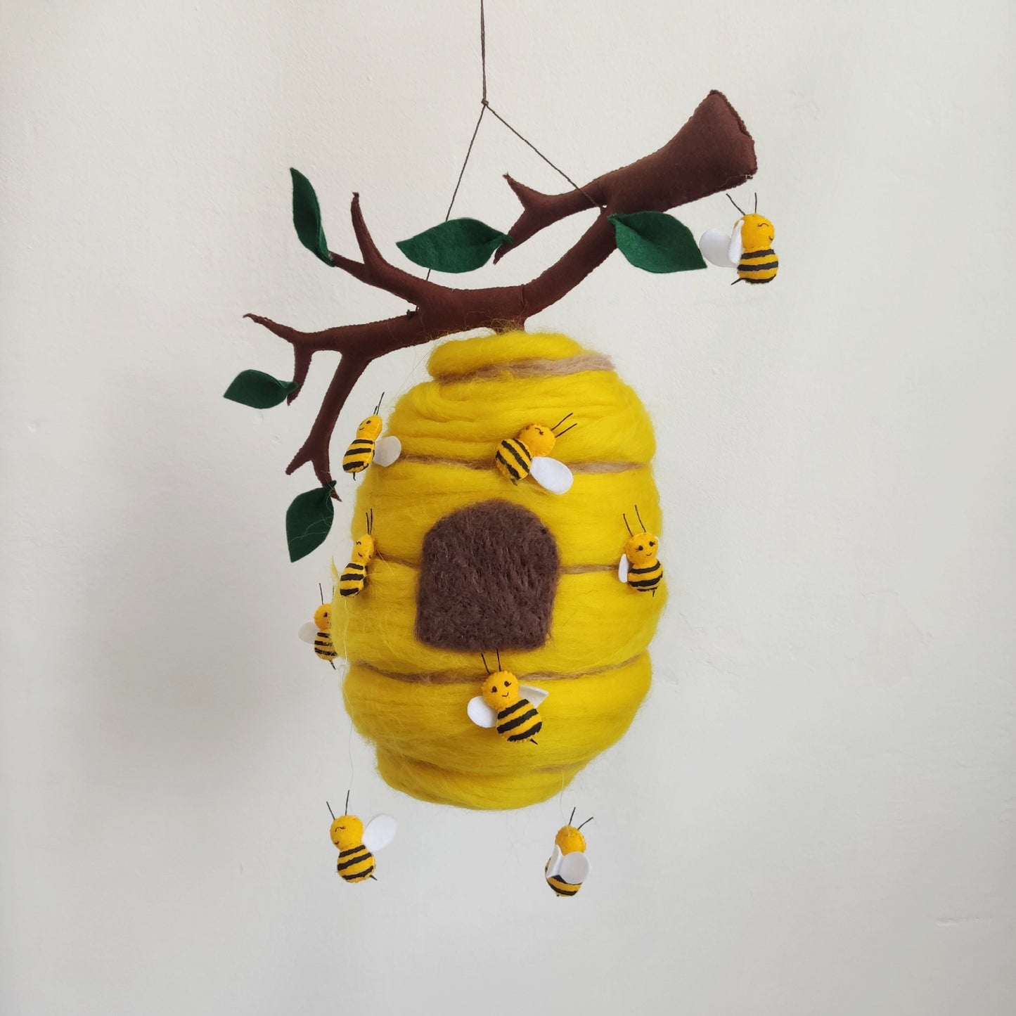 Woodland baby mobile, Hive and bee baby mobile, Modern bee mobile, Bee nursery decor