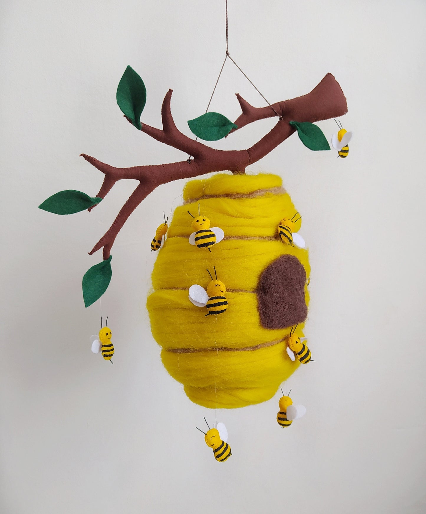 Woodland baby mobile, Hive and bee baby mobile, Modern bee mobile, Bee nursery decor