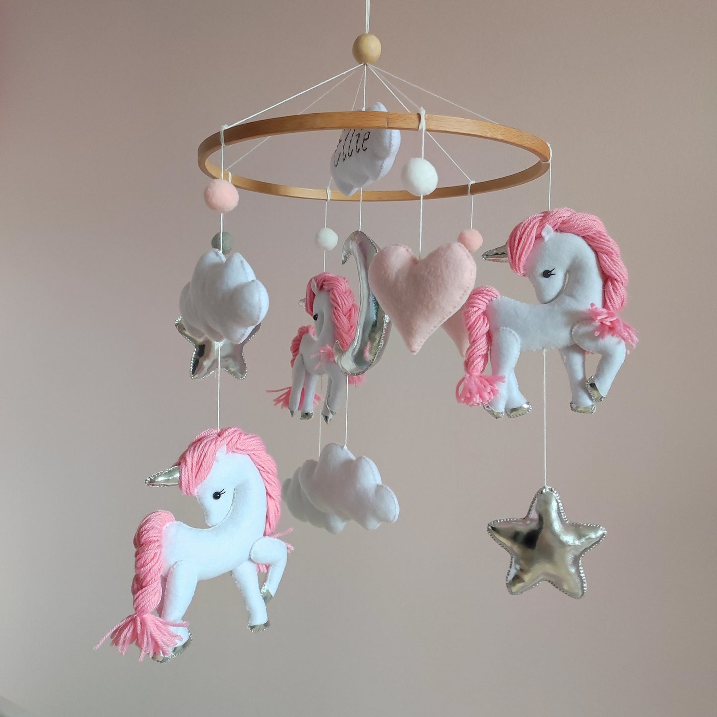 Unicorn baby mobile, Unicorn baby shower, Baby girl mobile, Modern baby mobile