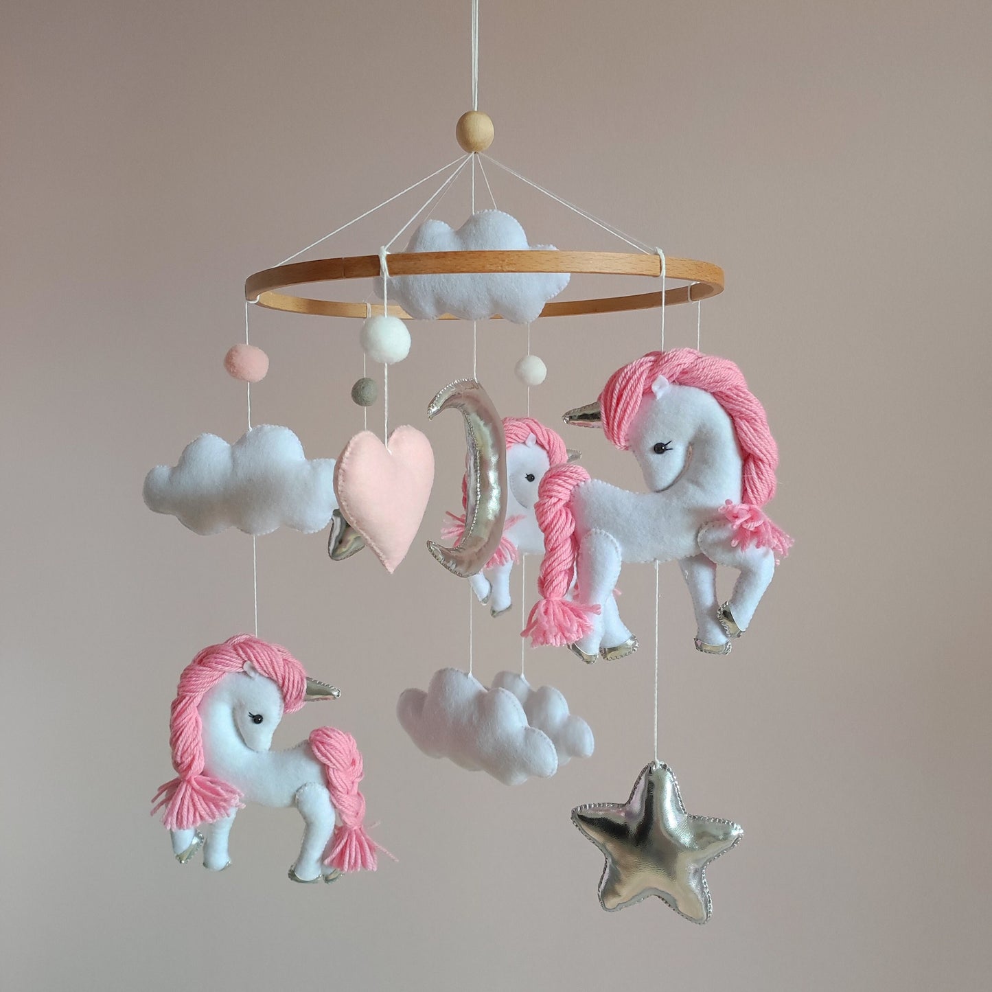 Unicorn baby mobile, Unicorn baby shower, Baby girl mobile, Modern baby mobile