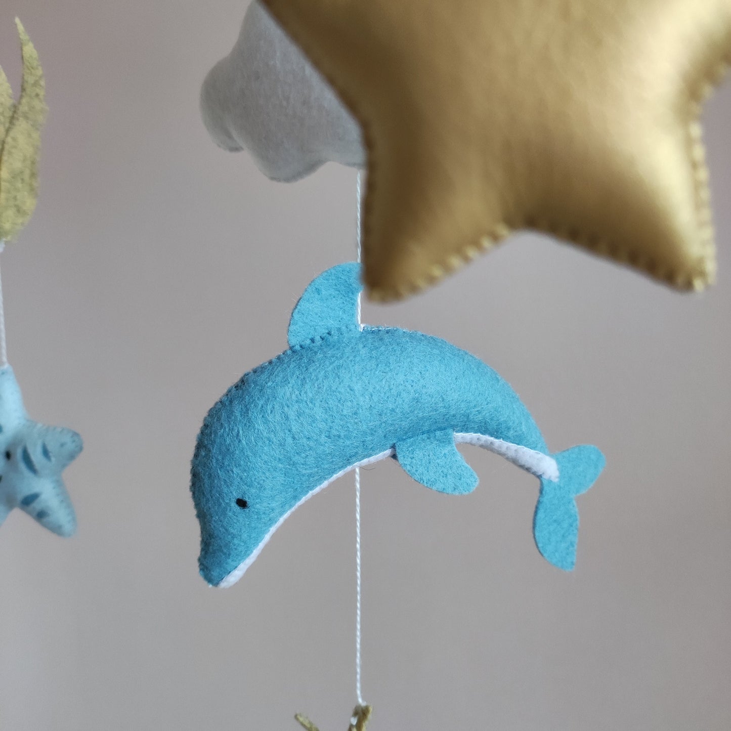 Whale baby mobile, Nautical nursery mobile, Baby shower gift, Hanging crib mobile, Fish mobile