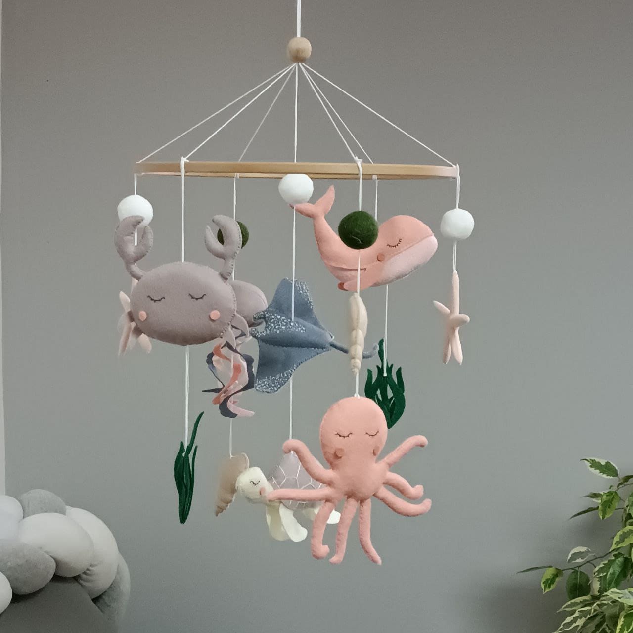 Sea creature baby mobile, Under the water nursery decor, Ocean baby shower gift