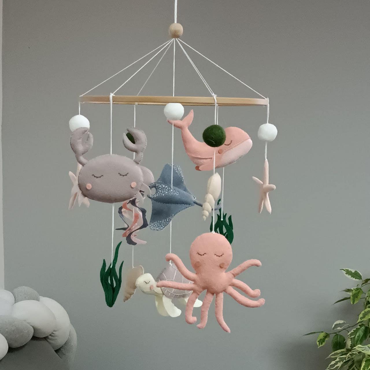 Sea creature baby mobile, Under the water nursery decor, Ocean baby shower gift