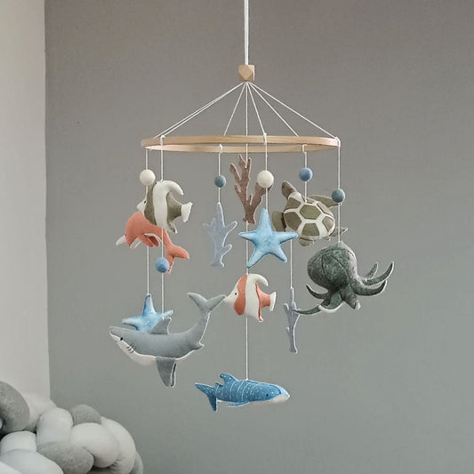 Ocean baby mobile, Octopus mobile nursery, Sea turtle mobile, Shark baby mobile, Crib mobile