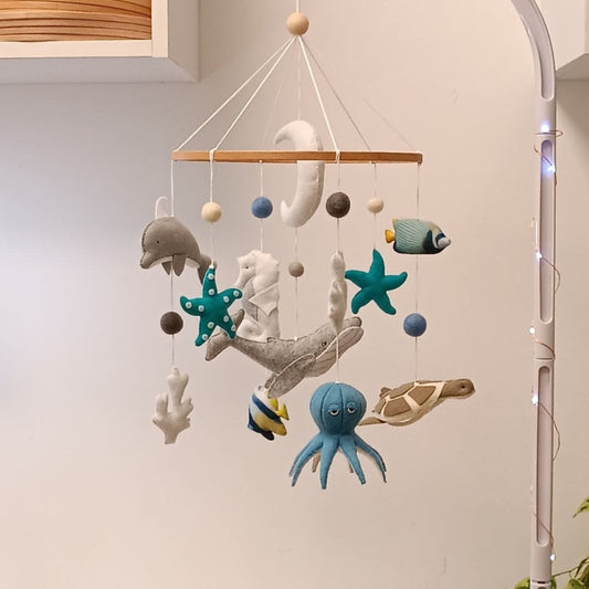 Sea creatures baby mobile for nursery, Pregnancy gift, Nautical nursery decor